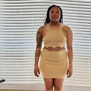 Cut Out O-ring Detail Bodycon Dress